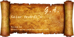 Geier András névjegykártya