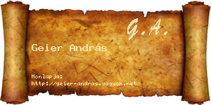 Geier András névjegykártya